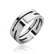 316L Stainless Steel Ring with Maze Pattern