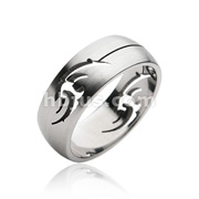 Men's 316L Tribal Carved Surgical Steel Ring
