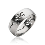 316L Stainless Steel Ring with Cut out Lizard
