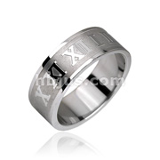 316L Stainless Steel Ring with Roman Numerals