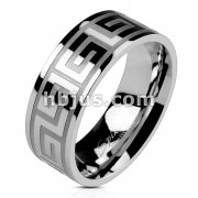 316L Stainless Steel Maze Pattern Ring
