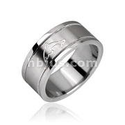 Surgical Steel Ring with Dolphin