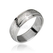 316L Stainless Steel Ring with 