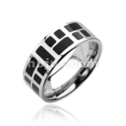 316L Stainless Steel Rings. Black Mozaic