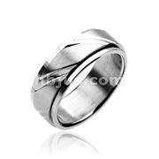 316L Stainless Steel Ring. Diacut Spinning ring