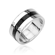 316L Stainless Steel Ring with Carbon Fiber Center