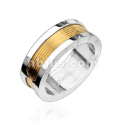 316L Stainless Steel 2 Tone Gold Plated Ring