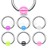 240 Pcs of 316L Surgical Steel Captive with Color Striped Ball Package