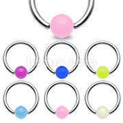 240 Pcs of Assorted 316L Surgical Steel Captive with Glow in the dark UV Ball