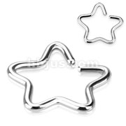 316L Surgical Steel Fake Cartilage 'Clip-On' Single Closure Star Ring