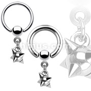 316L Surgical Stainless Steel CBR with Multi-Spiked Ball  Dangle