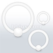 White Matte Plating Over 316L Surgical Steel Captive Bead Ring