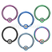 120 Pcs of Assorted Color Titanium Anodized Over 316L Surgical Steel Clear CZ Gemball Captive Bead Ring