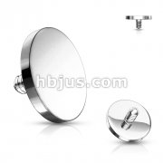 316L Surgical Steel Internally Threaded 4mm Round Flat Disc Dermal Top