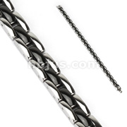 316L Stainless Steel & Black Ceramic Links Bracelet