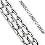 316L Stainless Steel Double Links White Ceramic Bracelet with Multi Micro Paved CZs
