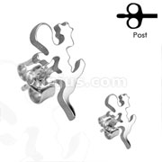 Pair of 316L Stainless Steel Tribal Gecko Ear Stud