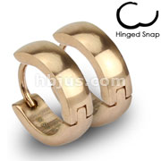 Rose Gold IP Over 316L Surgical Stainless Steel Hoop Earring