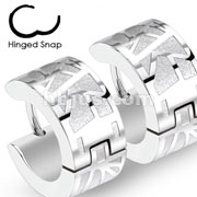 Pair of 316L Surgical Stainless Steel Two Tone Hoop Earring with Geometric Web
