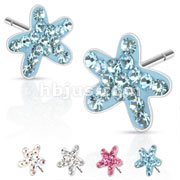Pair of 316L Surgical Steel Multi Paved Starfish Ferido Stud Earring