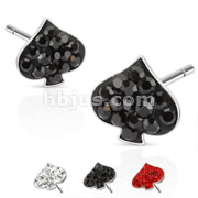 Pair of 316L Surgical Steel Multi Paved Spade Ferido Stud Earring