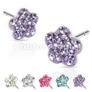 Pair of 316L Surgical Steel Multi Paved Flower Ferido Stud Earring