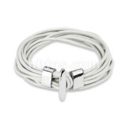 White Leather Multi Strings Bracelet