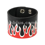 Wristband Leather w/ Red Flame