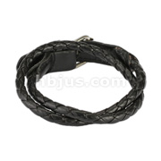 Black Multi Weaved Double Wrap Bracelet with Buckle End Design