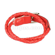 Red Multi Weaved Double Wrap Bracelet with Buckle End Design