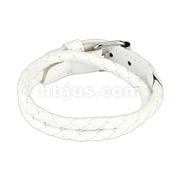 White Multi Weaved Double Wrap Bracelet with Buckle End Design