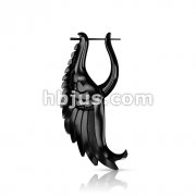 Pair of Organic Hand Carved Horn 'Angelic Wing' Stirrup Hanger Earring