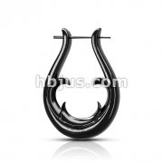 Pair of Organic Hand Carved Horn Tribal Stirrup Hanger Earring