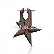 Pair of Organic Hand Carved Sono Wood Star Stirrup Hanger Earring