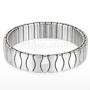Stainless Steel Duo Tone Hourglass Combination Stretch Bracelet 