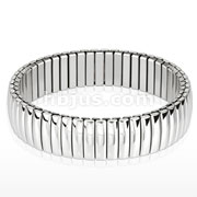 Stainless Steel Dome Bar Segmented Stretch Bracelet 