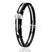 316L Stainless Steel Bangal Bracelet with Center Steel Liner