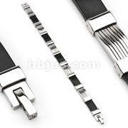 316L Stainless Steel & Rubber Bracelet