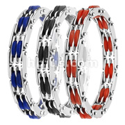 316L Stainless Steel w/ Elastic Rubber Bracelet