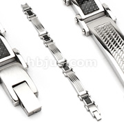 316L Stainless Steel Bracelet/ White Carbon Fiber