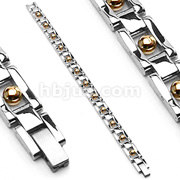 316L Stainless Steel Bracelet with Gold Plated Ball