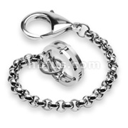 316L Stainless Steel Loop Chain Bracelet with Ring Clip