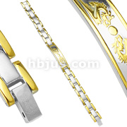 316L Stainless Steel Bracelet with Gold 