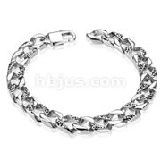 Stainless Steel Cheetah Pattern Combination Square Chain Bracelet Links