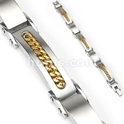 316L Stainless Steel Cuban Link Inlayed Bracelet