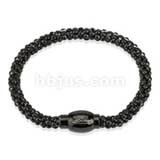 316L Stainless Steel Black IP Hollow Bubble Chain Link Bracelet