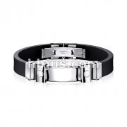316L Stainless Steel ID Plate Rubber Bracelet
