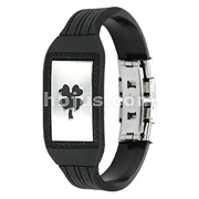 Lucky Charm Clover Plate Maze patterned Rubber Bracelet