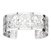 316L Stainless Steel Multi Ornamental Hearts Pattern Cuff Bangle Bracelet