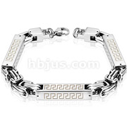 Stainless Steel Square Cylinder Tribal Link Bracelet